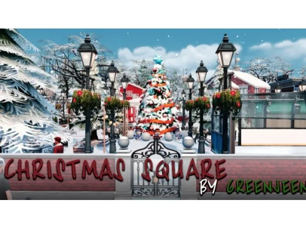 Alpha Christmas Square by simsfinds - The Sims 4 Custom Content