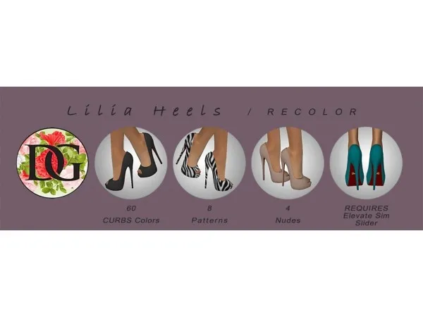 Mix Lilia Heels Recolor by dallasgirl79 - The Sims 4 Custom Content