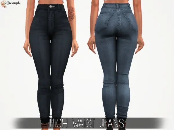 Alpha Elliesimple High Waist Jeans by elliesimple - The Sims 4 Custom Content