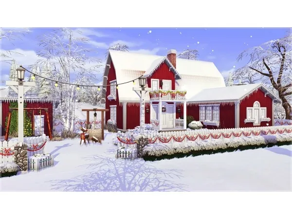 Maxis Match Winter Wonderland Cottage Free by simsfinds - The Sims 4 Custom Content