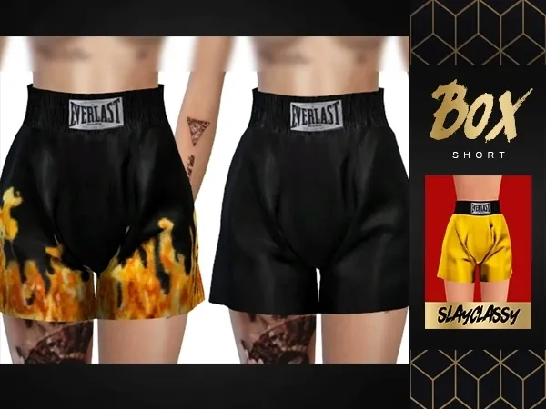 Alpha SlayClassy Box Short by slayclassy - The Sims 4 Custom Content