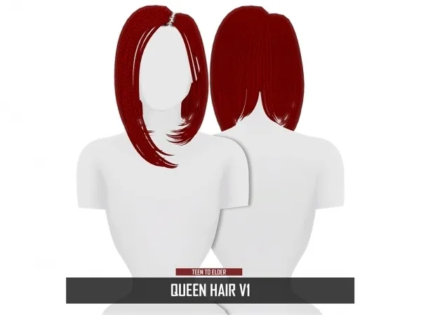 Alpha QUEEN HAIR V1 by redheadsims - The Sims 4 custom content