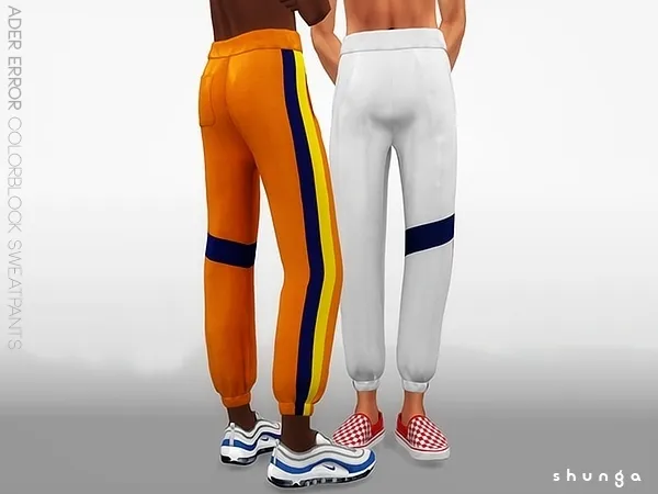 Alpha SHUNGA ADER ERROR Colorblock Sweatpants by shunga - The Sims 4 Custom Content