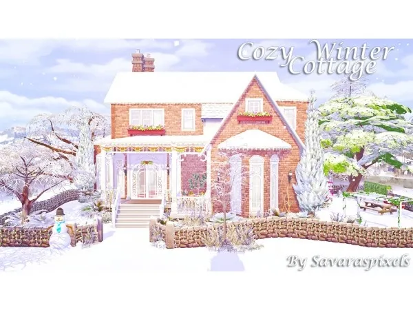 Maxis Match Cozy Winter Cottage by simsfinds - The Sims 4 Custom Content
