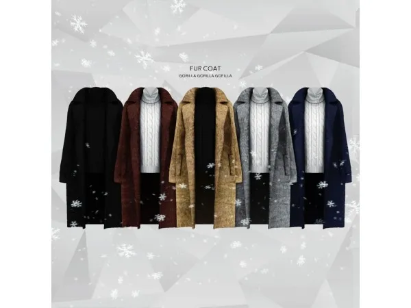 Alpha Fur Coat by gorillax3 - The Sims 4 Custom Content