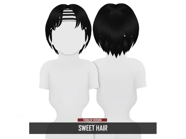 Alpha SWEET HAIR TODDLER VERSION by redheadsims - The Sims 4 Custom Content
