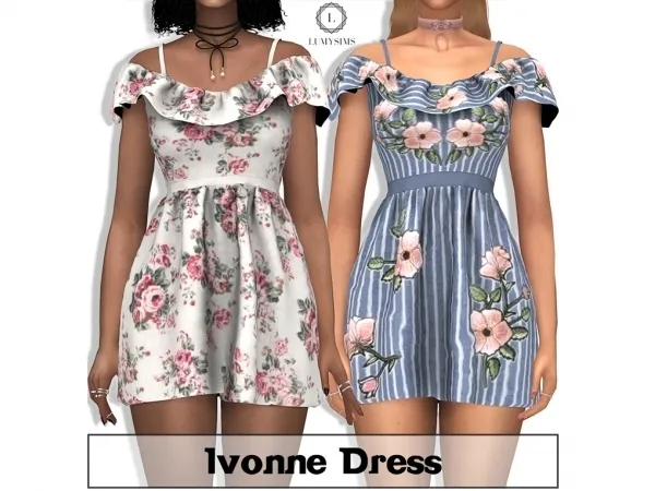 Alpha Ivonne Dress by lumysims - The Sims 4 Custom Content