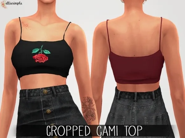 Alpha Elliesimple Cropped Cami Top by elliesimple - The Sims 4 Custom Content