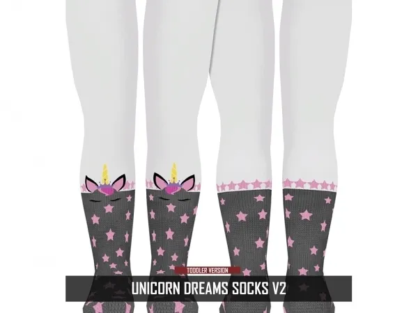 Alpha UNICORN DREAMS SOCKS V2 by redheadsims - The Sims 4 Custom Content