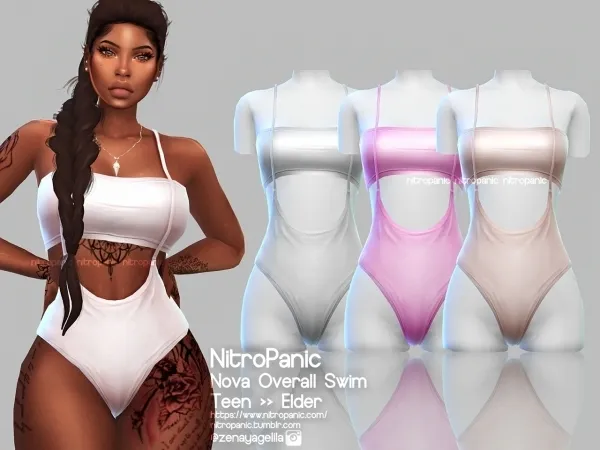 Alpha Nova Overall Swim by nitropanic - The Sims 4 custom content