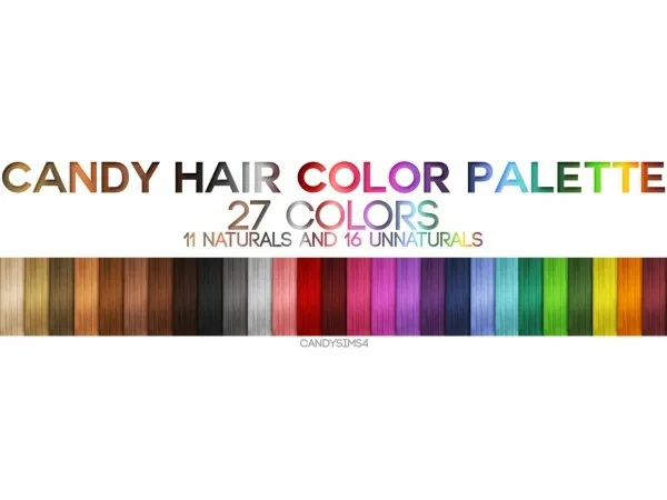 Maxis Match CANDY HAIR COLOR PALETTE - The Sims 4 Custom Content