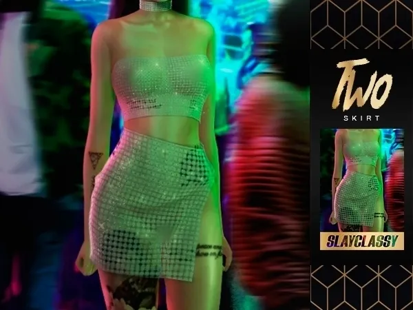 Alpha SlayClassy TWO Skirt by slayclassy - The Sims 4 Custom Content