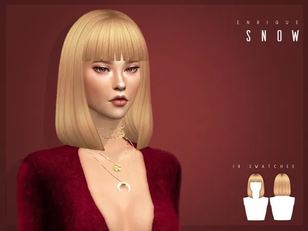 Maxis Match [EnriqueS4] Snow Hairstyle - The Sims 4 Custom Content