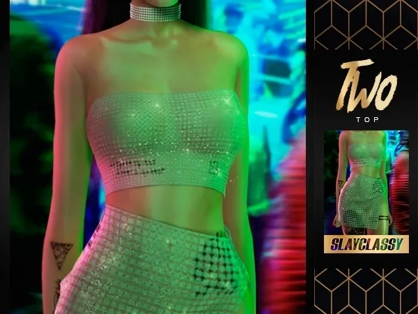 Alpha SlayClassy TWO Top by slayclassy - The Sims 4 Custom Content