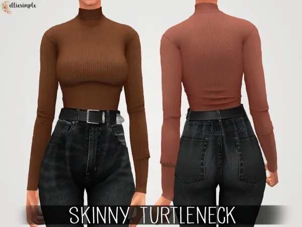 Alpha Elliesimple Skinny Turtleneck by elliesimple - The Sims 4 Custom Content