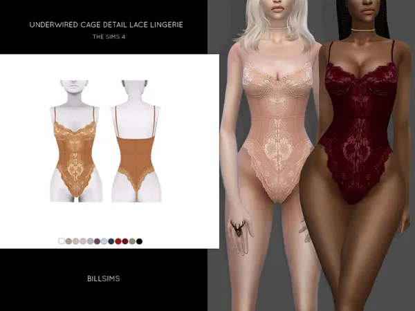 Alpha Underwired Cage Detail Lace Lingerie - The Sims 4 Custom Content
