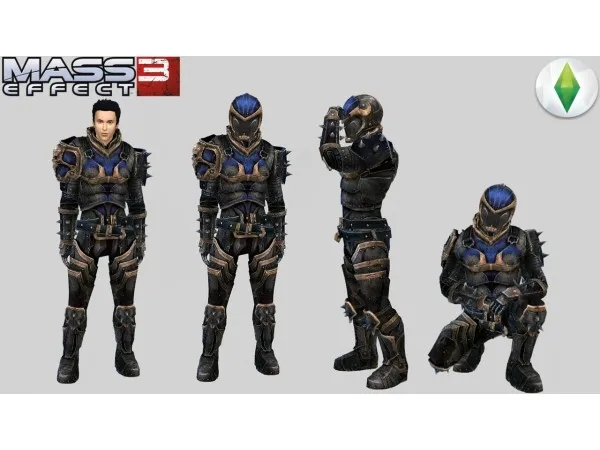 Alpha Mass Effect 3: Reckoner Knight armor Male by simsfinds - The Sims 4 custom content