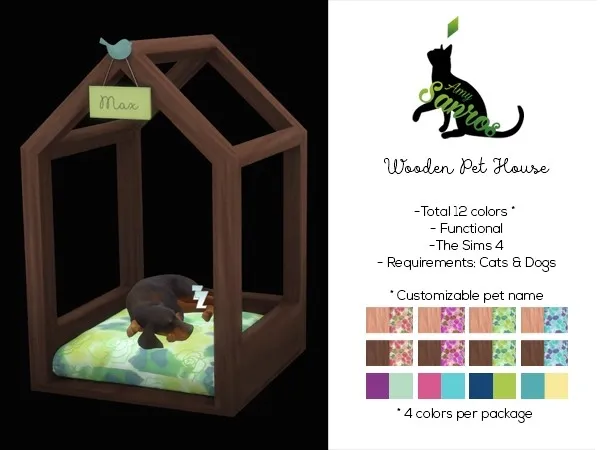 Maxis Match Bed house for dogs and cats by amysanros - The Sims 4 Custom Content