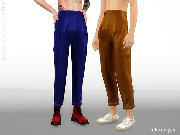 Alpha SHUNGA AMI Corduroy Pants by shunga - The Sims 4 Custom Content