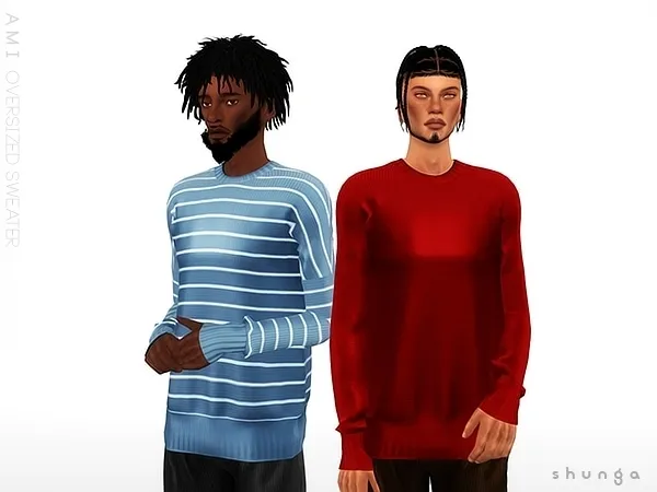 Alpha SHUNGA AMI Oversized Sweater by shunga - The Sims 4 Custom Content