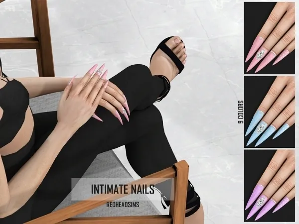 Alpha INTIMATE NAILS by redheadsims - The Sims 4 Custom Content
