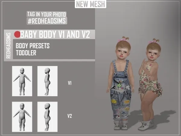 Mix BABY BODY PRESETS by redheadsims - The Sims 4 Custom Content