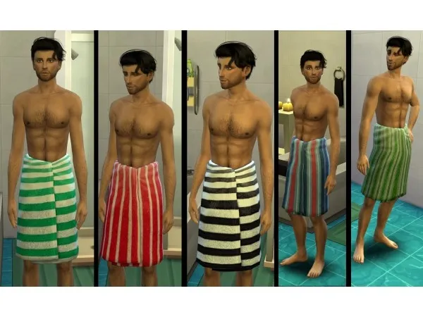 Maxis Match Male Towel Retextures by simsfinds - The Sims 4 Custom Content