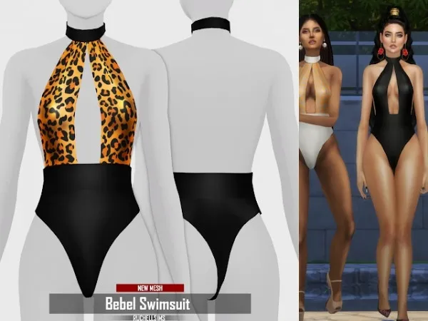 Alpha Bebel Swimsuit (NEW MESH) - The Sims 4 Custom Content