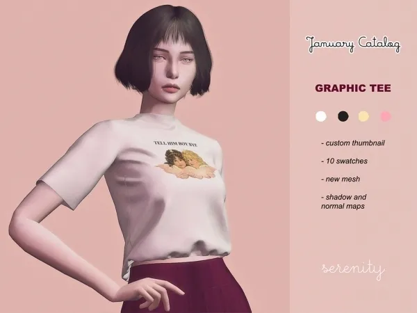 Alpha Graphic Tee by serenity-cc - The Sims 4 Custom Content