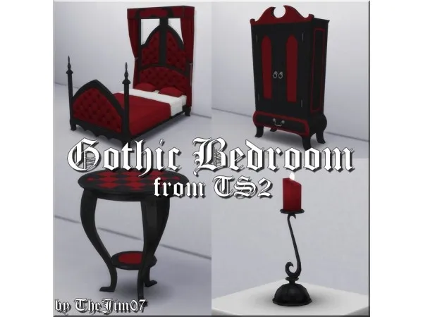 Maxis Match Gothic Bedroom from by TheJim07 - The Sims 4 Custom Content