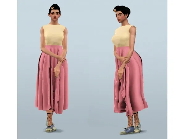 Elliesimple Valentines Day Dress [conversion] rolls by simsfinds - The Sims 3 Custom Content