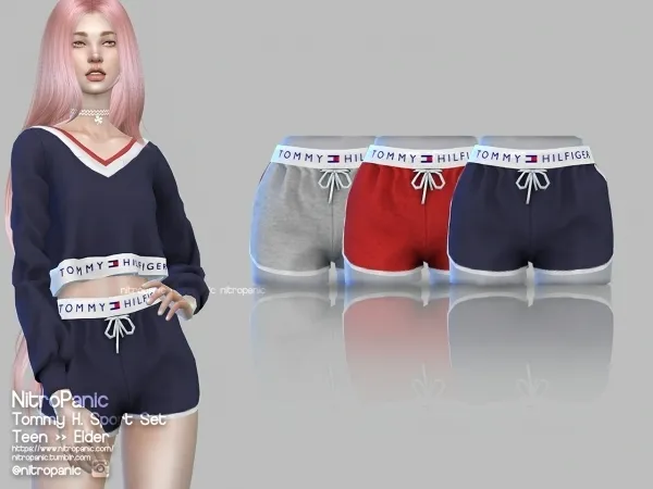 Alpha Tommy H. Sport Set (Bottom) by nitropanic - The Sims 4 custom content