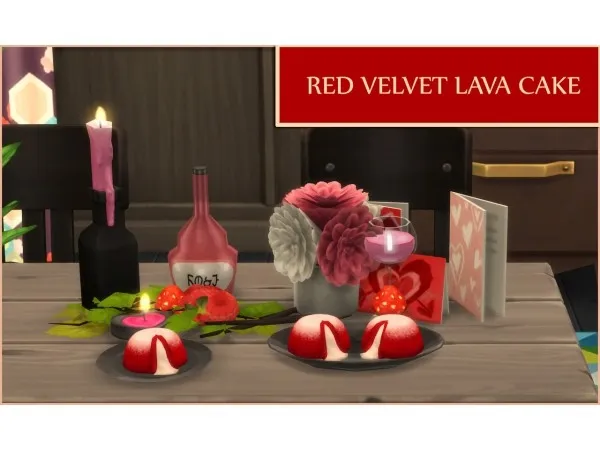 Mix RED VELVET LAVA CAKE spicy scalpel by icy - The Sims 4 Custom Content
