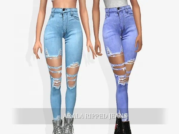 Alpha Arala Ripped Jeans - The Sims 4 Custom Content