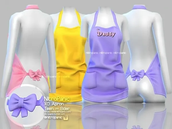 Alpha XO Apron by nitropanic - The Sims 4 Custom Content