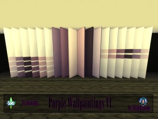Alpha Purple Wallpaintings by alixdekostube - The Sims 4 Custom Content