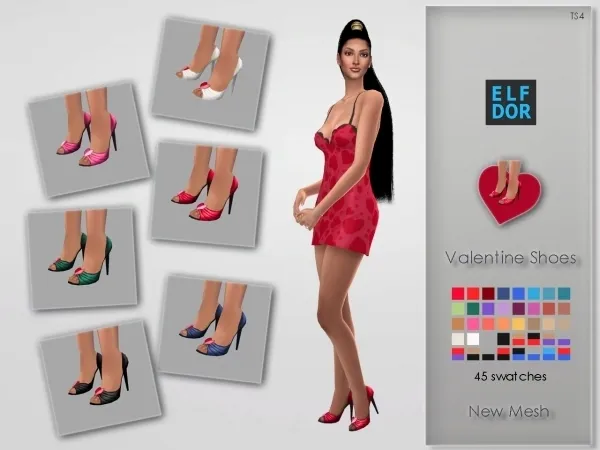 Maxis Match Valentina Shoes by elfdor - The Sims 4 Custom Content