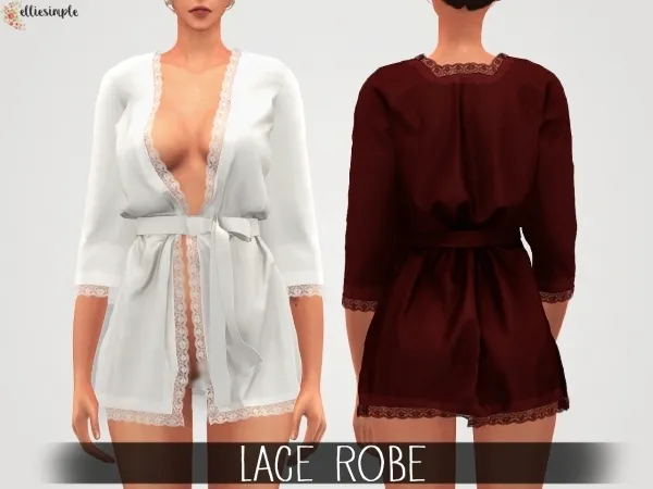 Alpha Elliesimple Lace Robe by elliesimple - The Sims 4 Custom Content