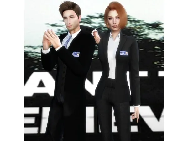 Alpha Fox Mulder Dana Scully sims ready by melanyghun - The Sims 4 Custom Content