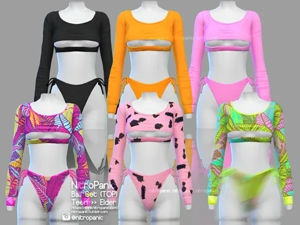 Alpha BAli Set (TOP) by nitropanic - The Sims 4 Custom Content