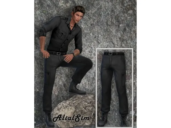 Maxis Match alialsim Military Pants With boots Recolor by simsfinds - The Sims 4 Custom Content