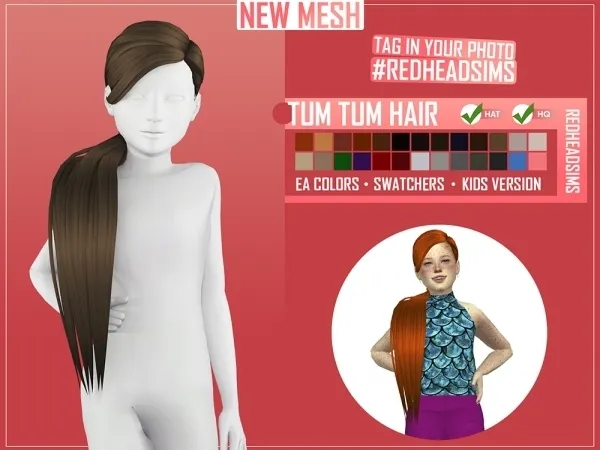 Maxis Match TUM TUM HAIR KIDS VERSION - The Sims 4 Custom Content
