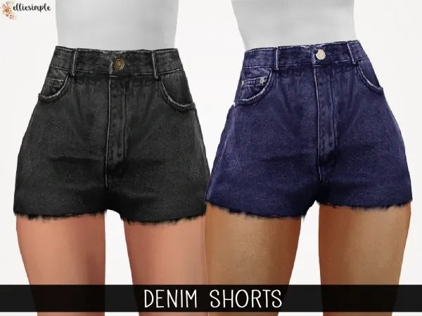 Alpha Elliesimple x Slay Classy Denim Shorts by elliesimple - The Sims 4 Custom Content
