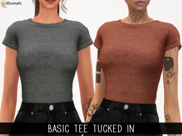 Alpha Elliesimple Basic Tee Tucked in by elliesimple - The Sims 4 custom content