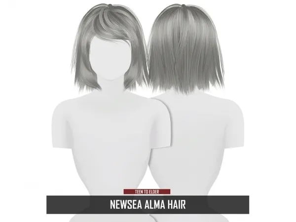 Alpha NEWSEA ALMA HAIR MESH EDIT ALPHA EDIT - The Sims 4 Custom Content