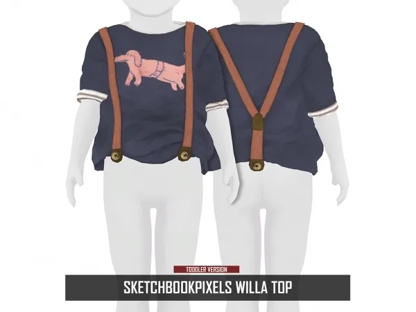 Alpha SKETCHBOOKPIXELS WILLA TOP TODDLER VERSION by redheadsims - The Sims 4 custom content