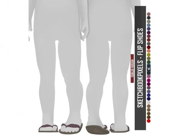 Alpha SKETCHBOOKPIXELS FLIP SHOES TODDLER VERSION by redheadsims - The Sims 4 Custom Content