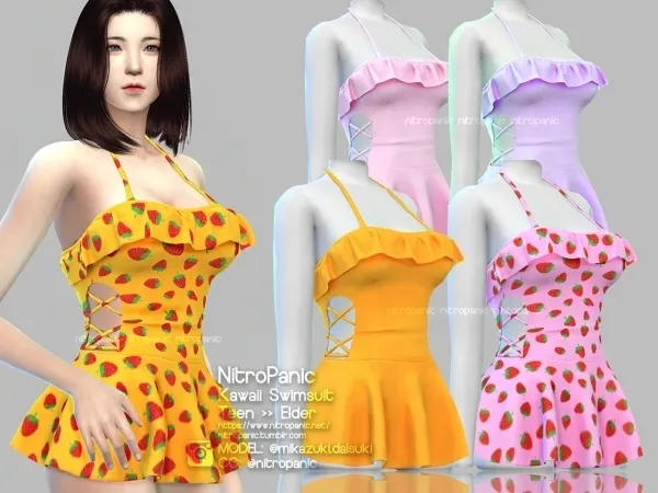 Alpha Kawaii Swimsuit by nitropanic - The Sims 4 custom content