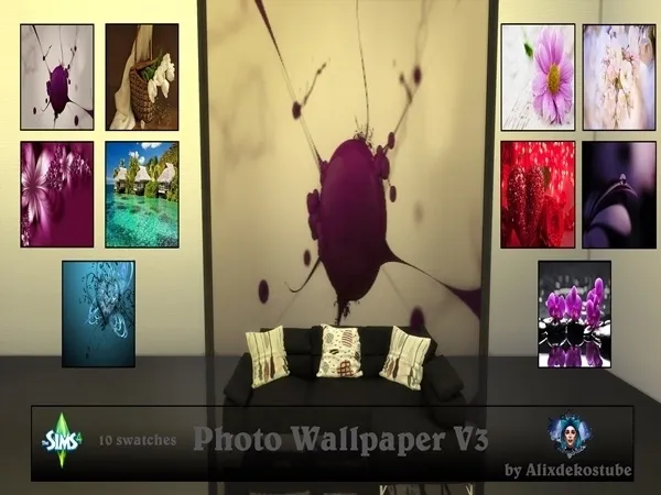 Alpha Photo Wallpaper V3 - The Sims 4 Custom Content