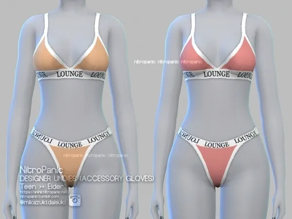 Alpha Designer Undies (as ACCESSORIES) by nitropanic - The Sims 4 Custom Content